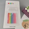 Color rosca caña corta niños cumpleaños vela espiral multicolor con base de cinta torta para hornear velas de cumpleaños Application Scenario